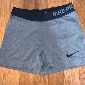 Gray Nike pro shorts